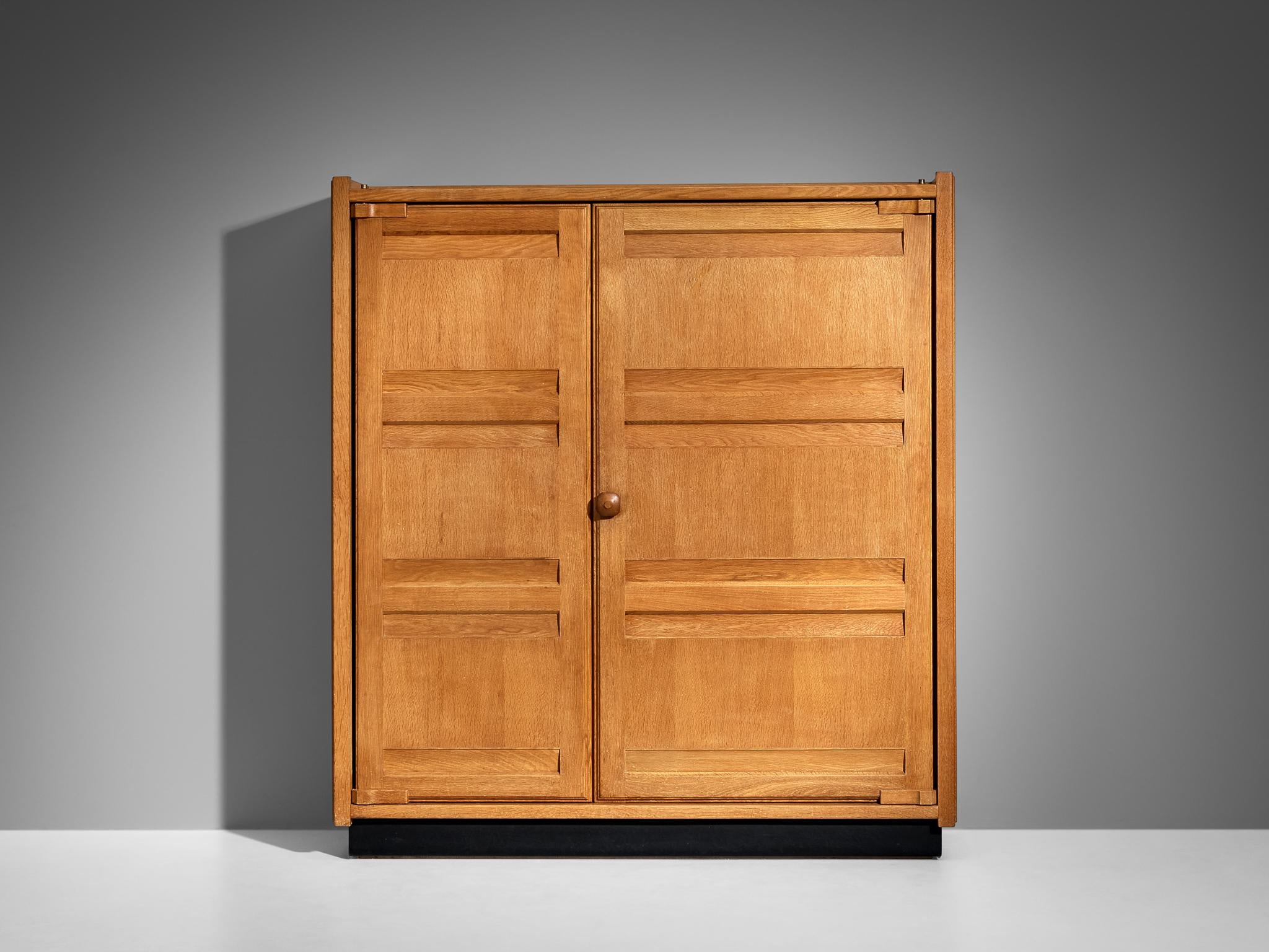 Guillerme & Chambron Large Cabinet or Wardrobe in Solid Oak