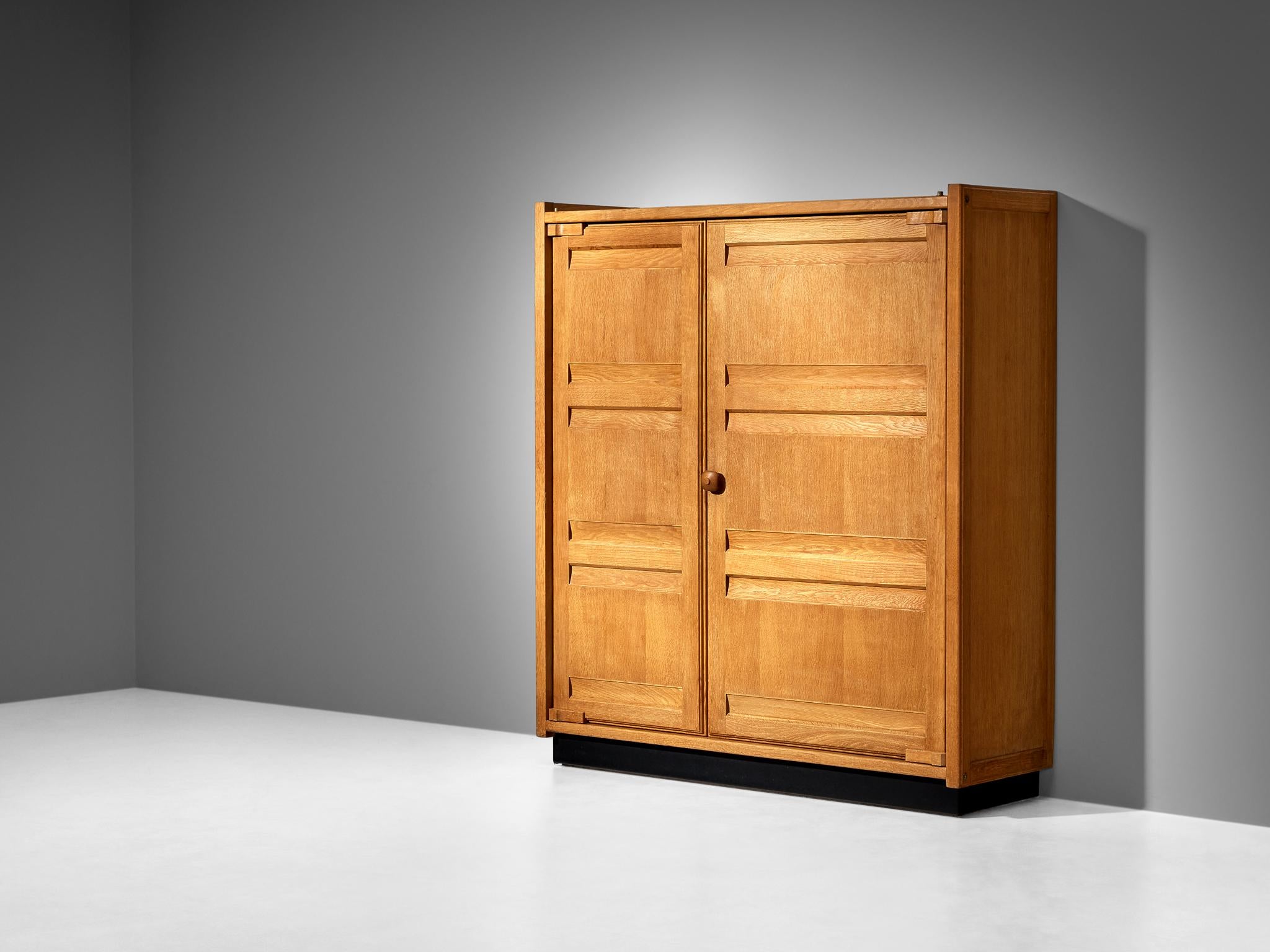 Guillerme & Chambron Large Cabinet or Wardrobe in Solid Oak