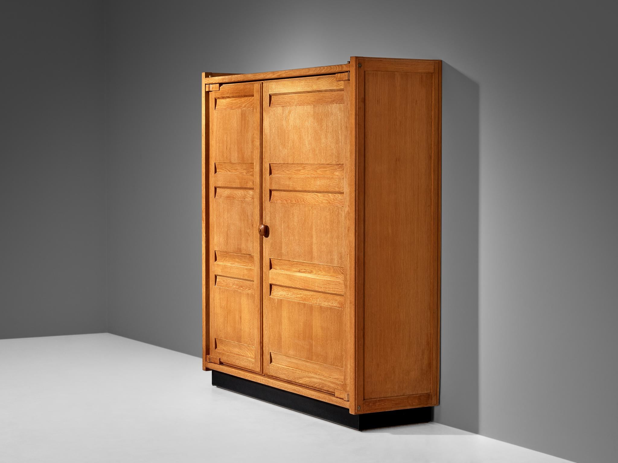 Guillerme & Chambron Large Cabinet or Wardrobe in Solid Oak