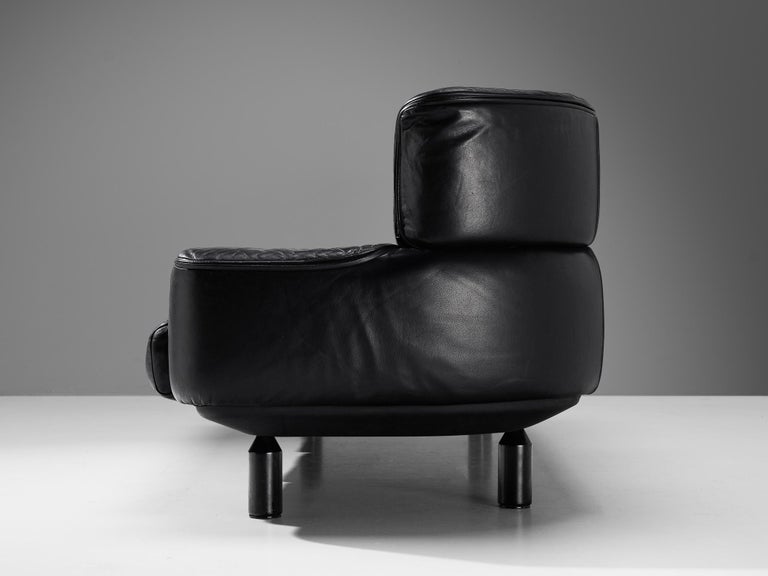 Gianfranco Frattini for Cassina 'Bull' Sofa in Black Leather