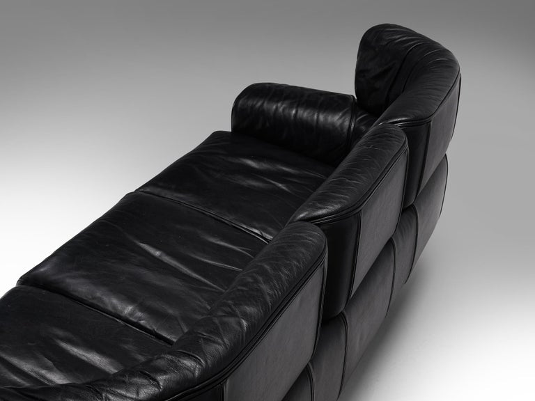 Gianfranco Frattini for Cassina 'Bull' Sofa in Black Leather