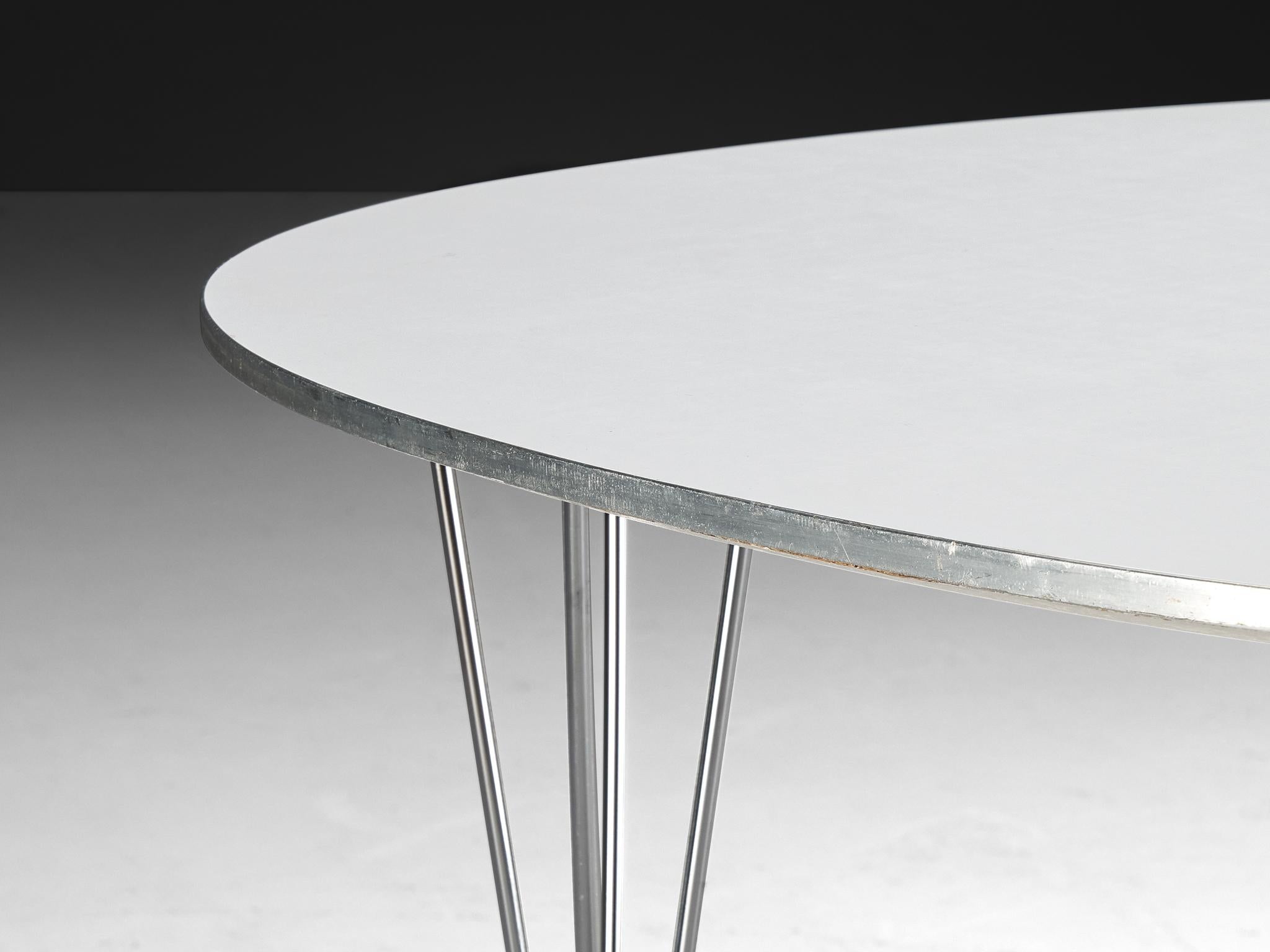 Bruno Mathsson Piet Hein for Fritz Hansen Super-Ellipse White Dining Table