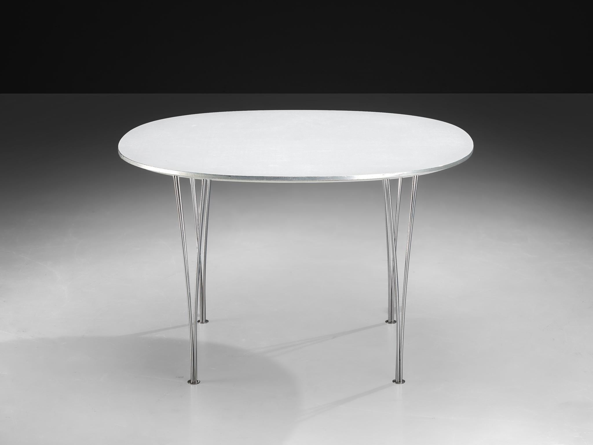 Bruno Mathsson Piet Hein for Fritz Hansen Super-Ellipse White Dining Table