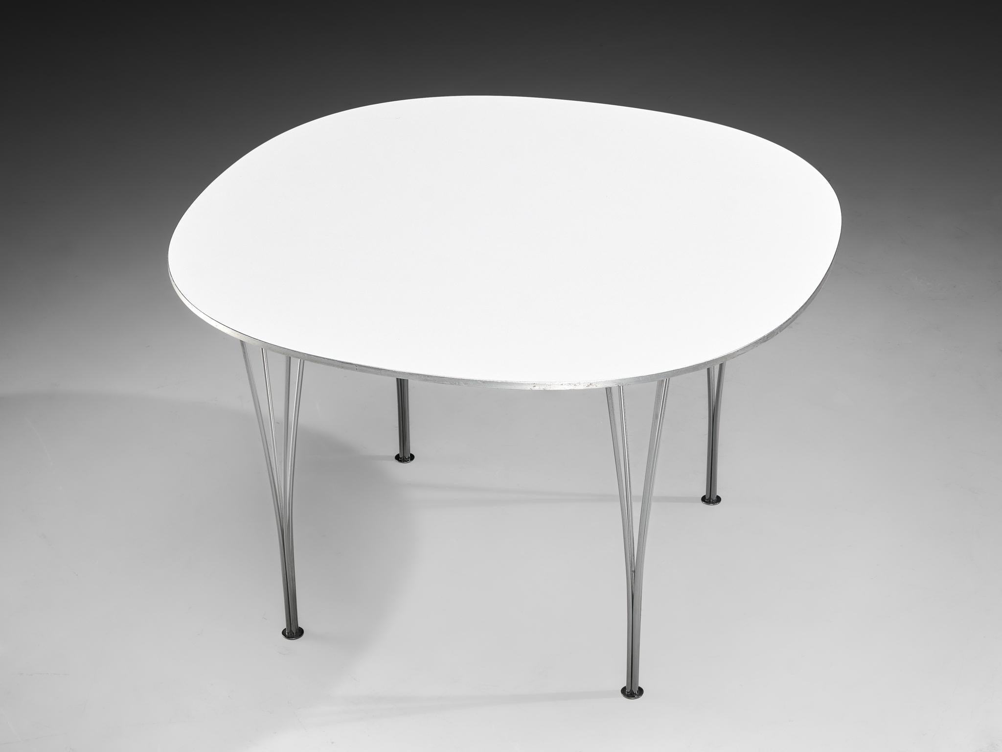 Bruno Mathsson Piet Hein for Fritz Hansen Super-Ellipse White Dining Table