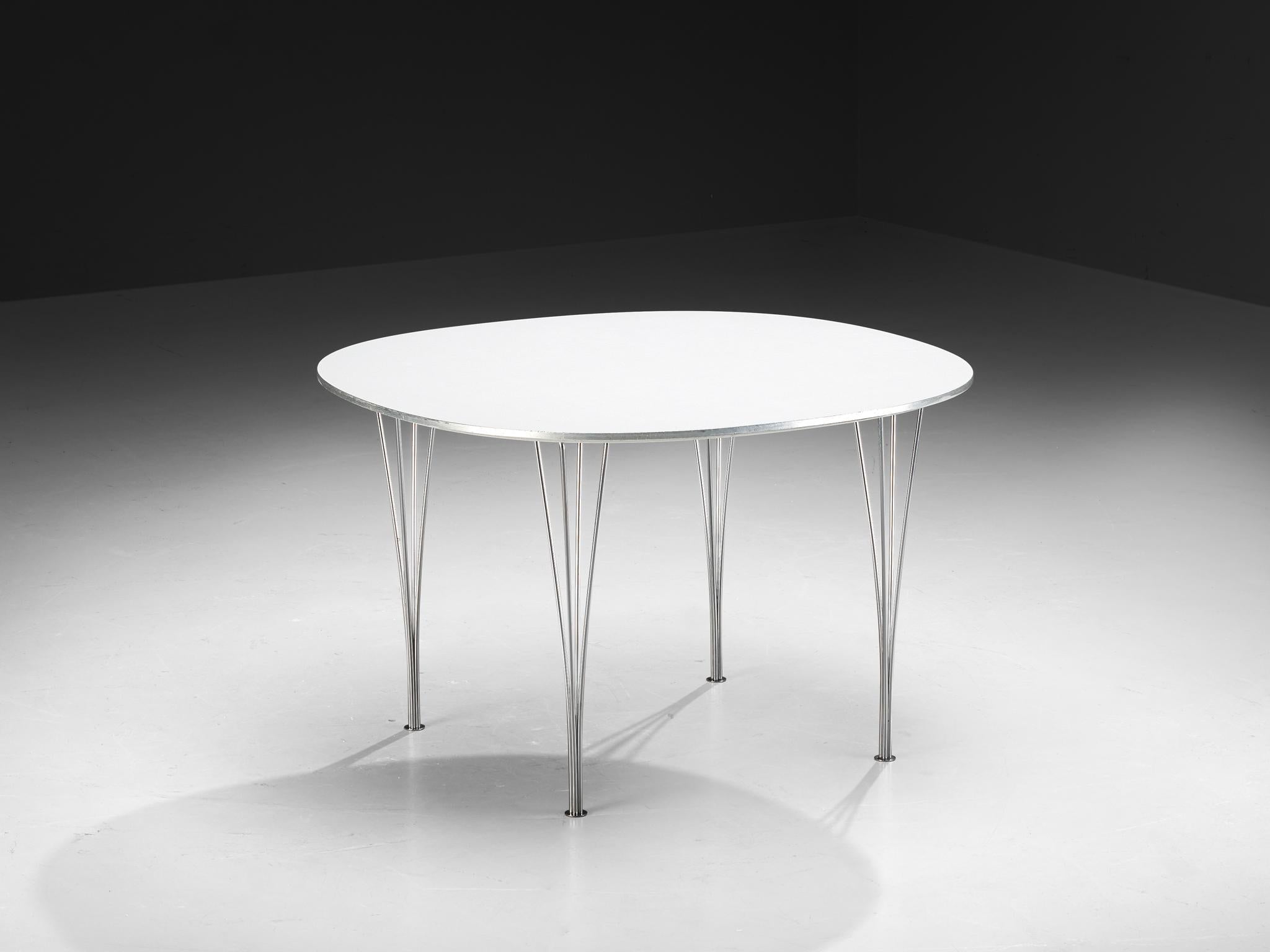 Bruno Mathsson Piet Hein for Fritz Hansen Super-Ellipse White Dining Table