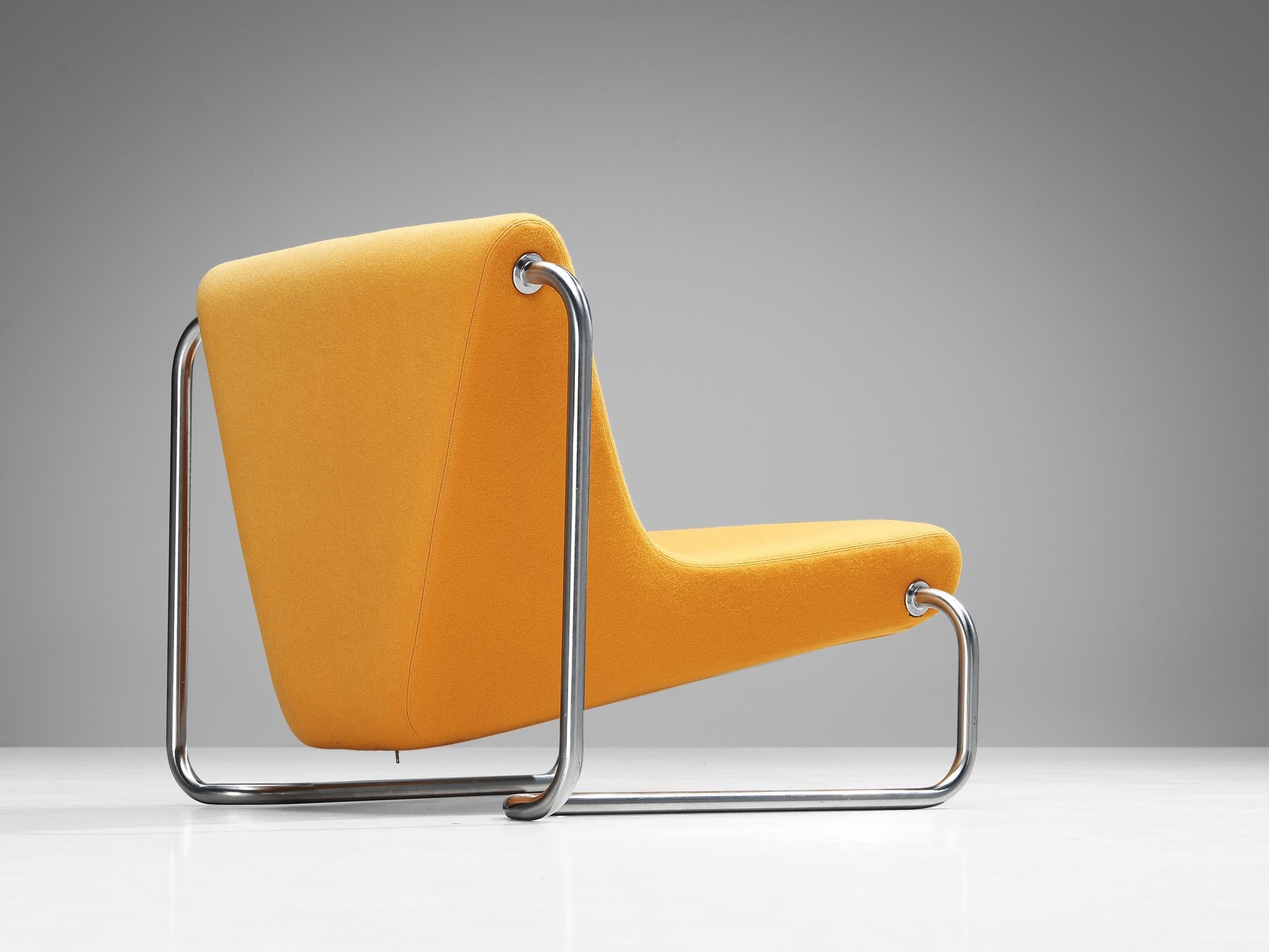 Rare Luigi Colani Lounge Chair in Orange Upholstery