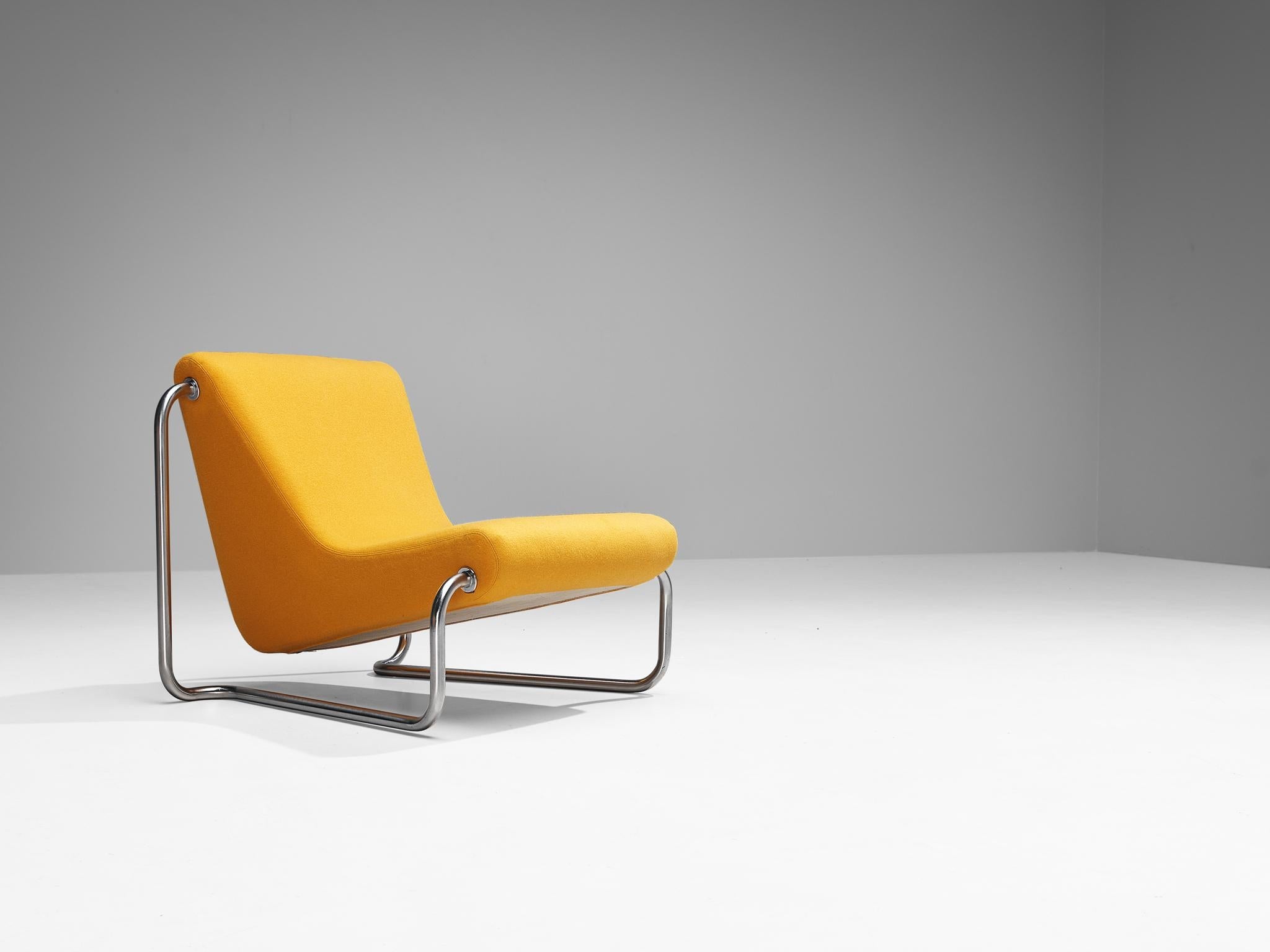 Rare Luigi Colani Lounge Chair in Orange Upholstery