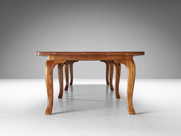 Danish Conference or Large Dining Table in Mahogany and Pine