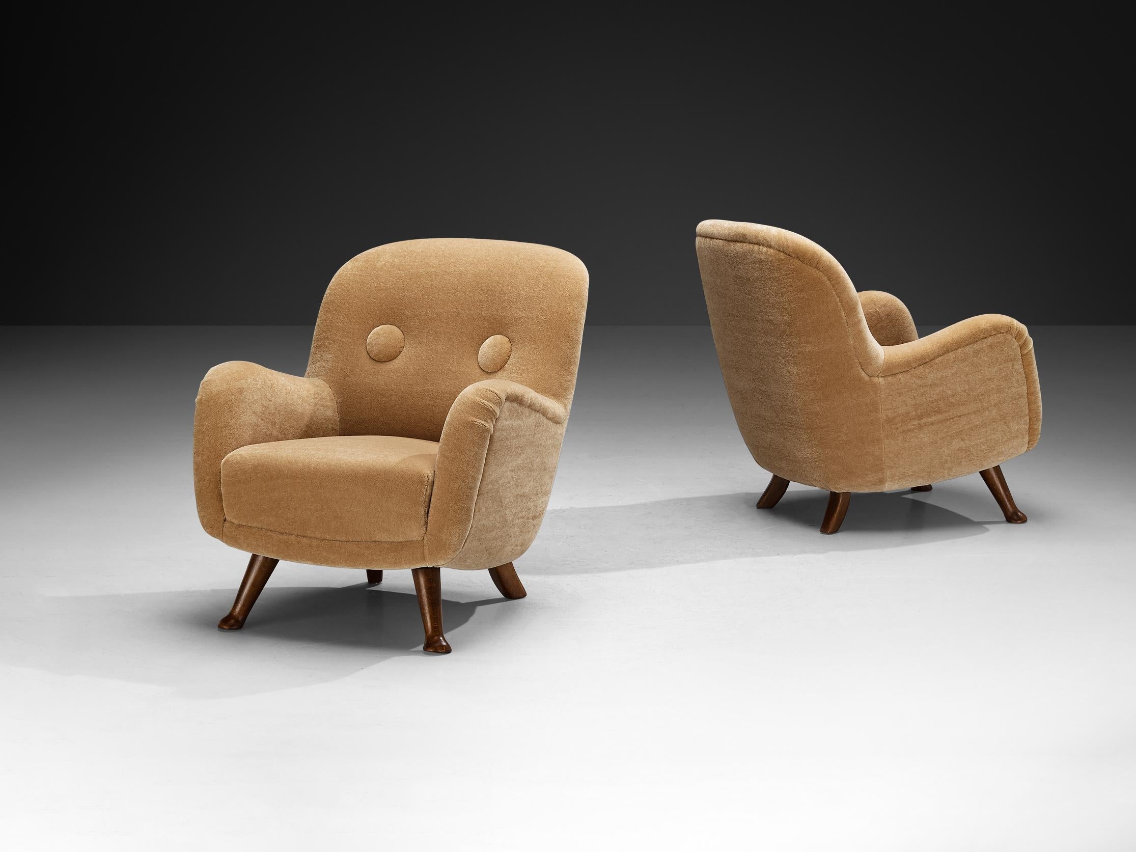 Berga Mobler Lounge Chairs in Beige Teddy