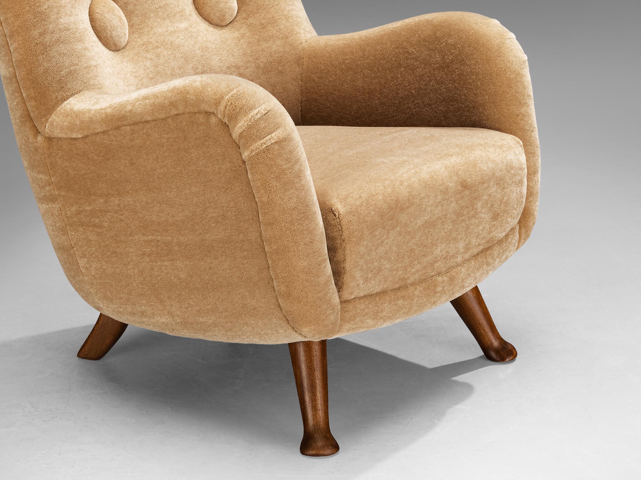 Berga Mobler Lounge Chairs in Beige Teddy