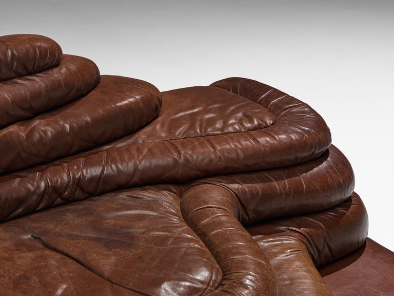 Ubald Klug for De Sede 'Terrazza' Landscape in Dark Brown Leather