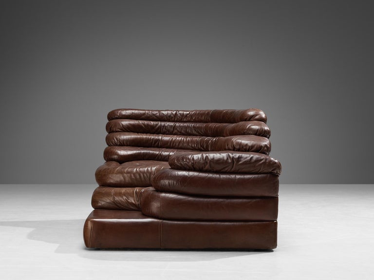 Ubald Klug for De Sede 'Terrazza' Landscape in Dark Brown Leather