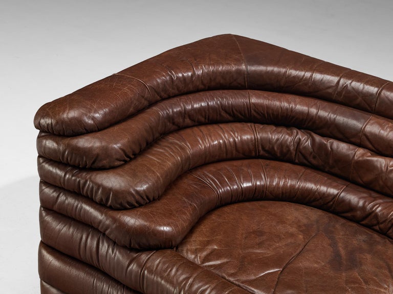 Ubald Klug for De Sede 'Terrazza' Landscape in Dark Brown Leather