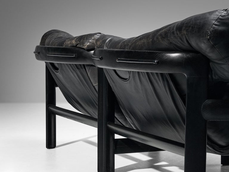 Angelo Mangiarotti & Chiara Pampo 'Légère' Sofa in Black Leather