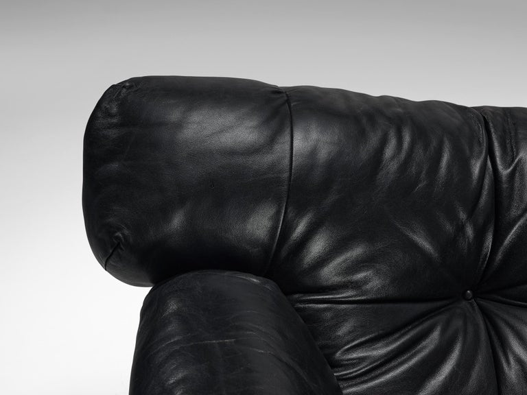 Angelo Mangiarotti & Chiara Pampo 'Légère' Sofa in Black Leather