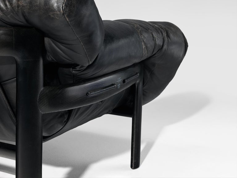 Angelo Mangiarotti & Chiara Pampo 'Légère' Sofa in Black Leather