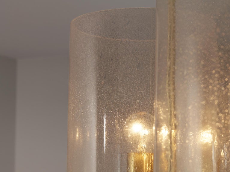 Hans-Agne Jakobsson Chandelier in Brass and Blown Glass