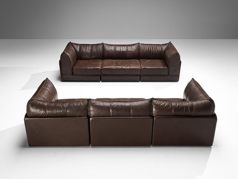 De Sede 'Pagoda' DS-19 Sofas in Dark Brown Leather