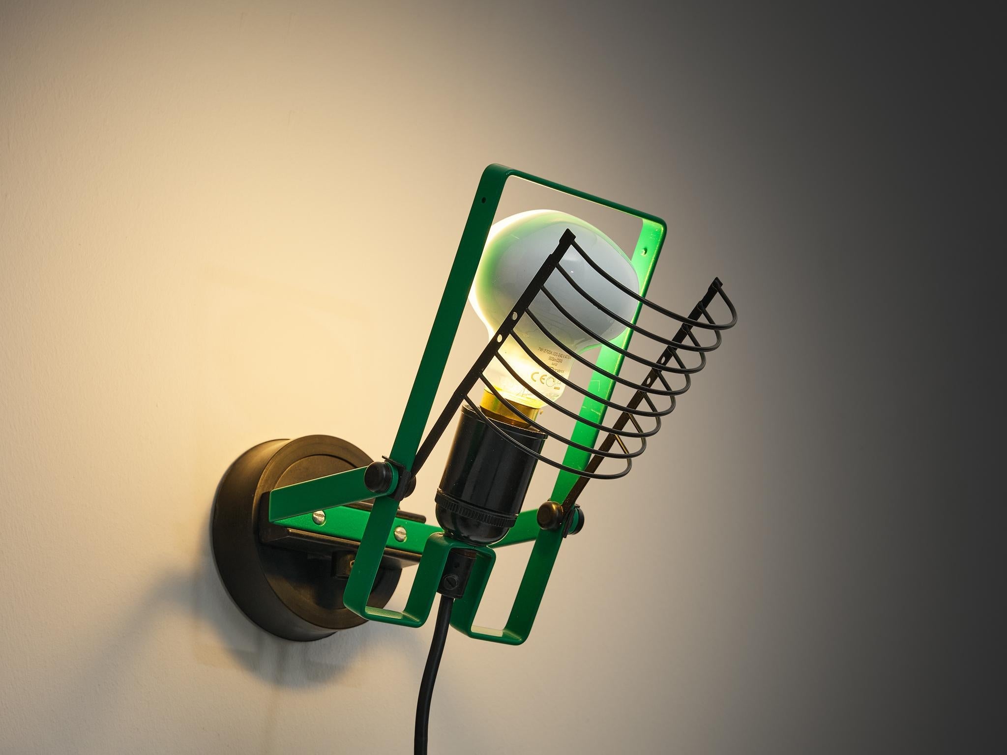 Ernesto Gismondi for Artemide 'Sintesi Faretto' Wall Light in Green