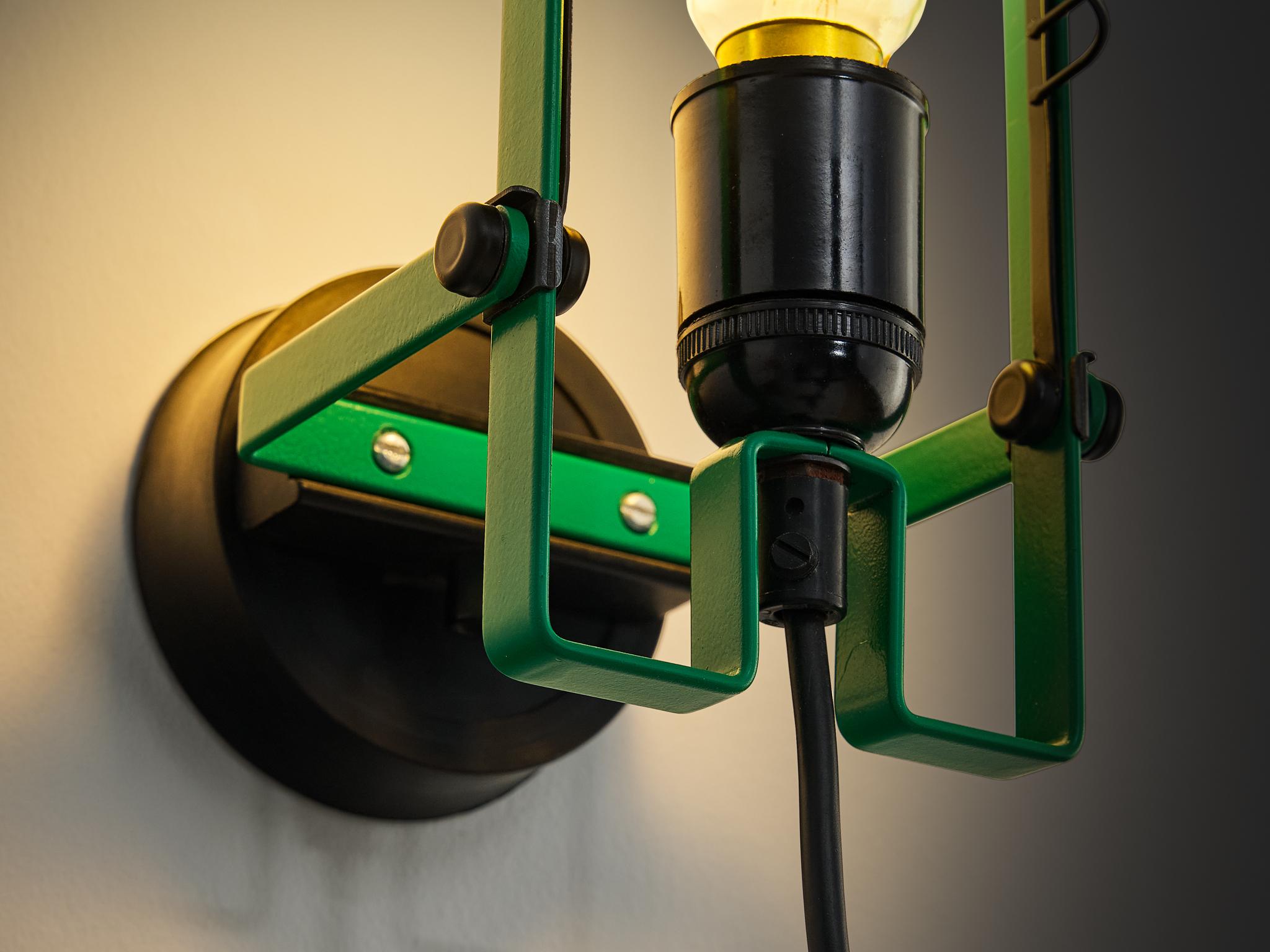 Ernesto Gismondi for Artemide 'Sintesi Faretto' Wall Light in Green