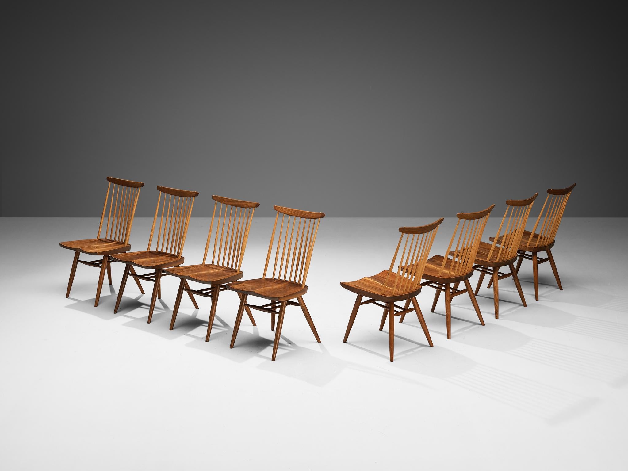 George Nakashima 'New' Dining Chairs in Walnut and Hickory