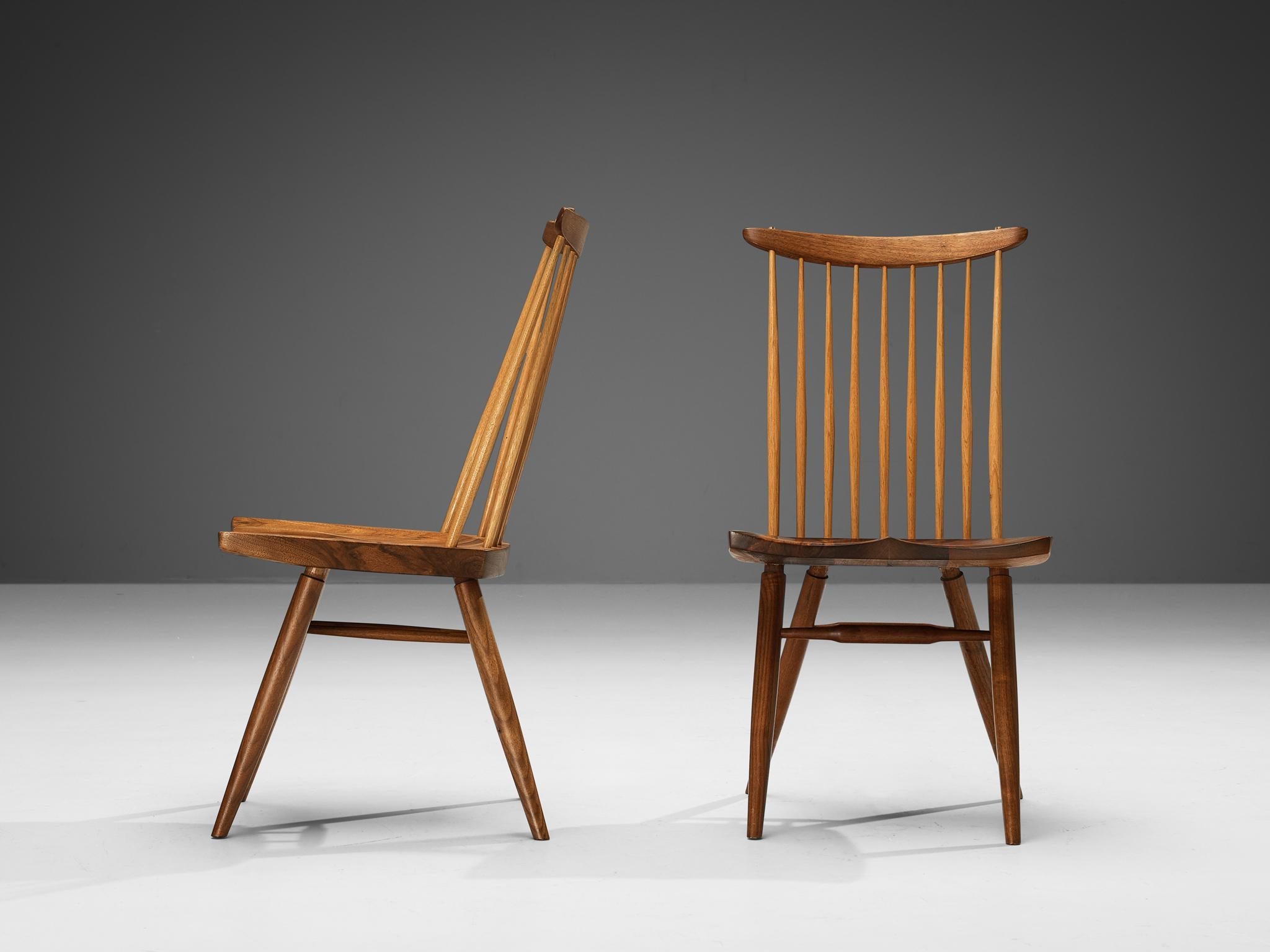 George Nakashima 'New' Dining Chairs in Walnut and Hickory