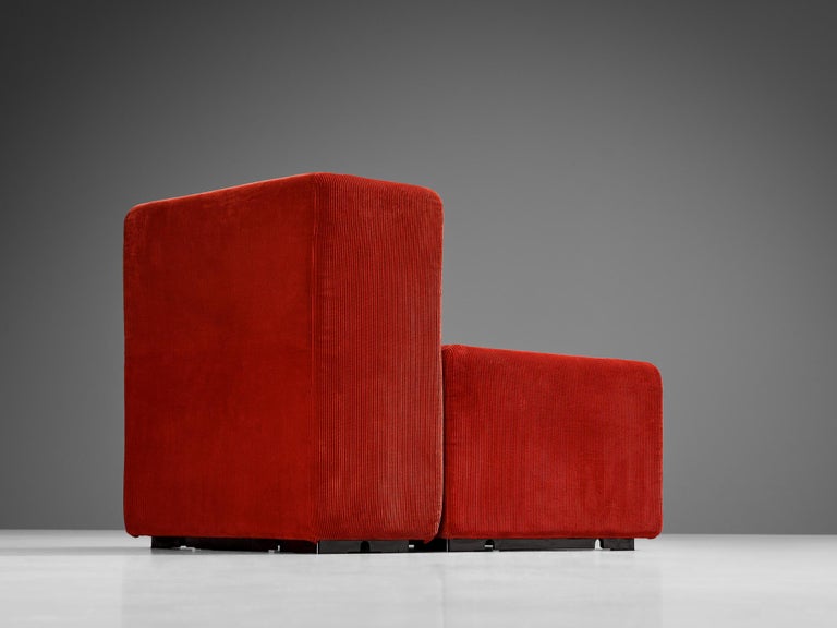 Giancarlo Piretti for Anonima Castelli 'Sistema 61' Lounge Chair in Corduroy