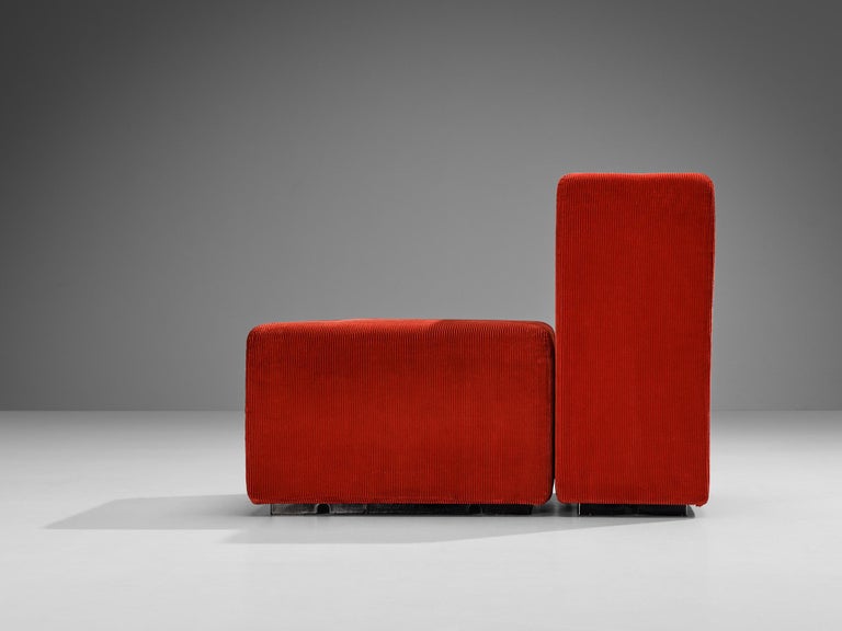 Giancarlo Piretti for Anonima Castelli 'Sistema 61' Lounge Chair in Corduroy