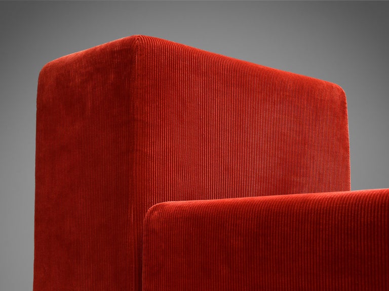 Giancarlo Piretti for Anonima Castelli 'Sistema 61' Lounge Chair in Corduroy