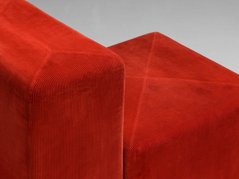 Giancarlo Piretti for Anonima Castelli 'Sistema 61' Lounge Chair in Corduroy