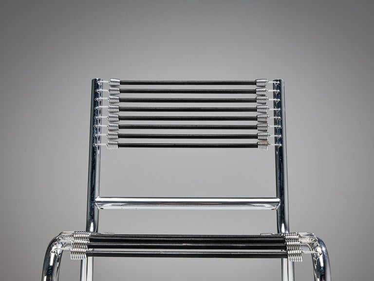 René Herbst 'Sandows' Dining Chair in Steel and Cord