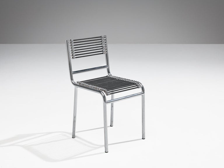 René Herbst 'Sandows' Dining Chair in Steel and Cord