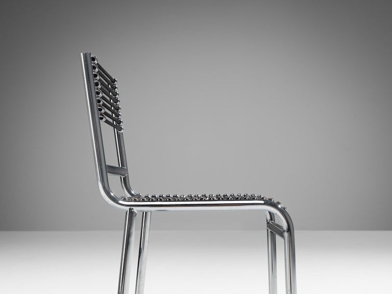 René Herbst 'Sandows' Dining Chair in Steel and Cord