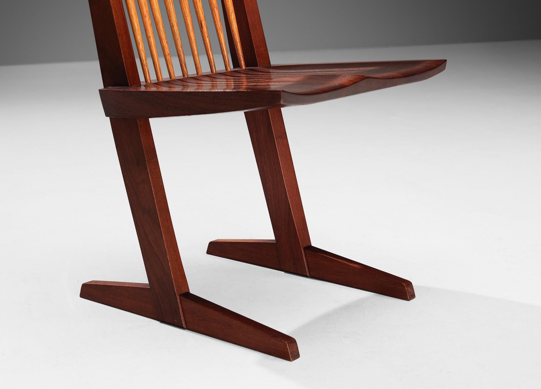 George Nakashima Set of Four 'Conoid' Dining Chairs in Walnut