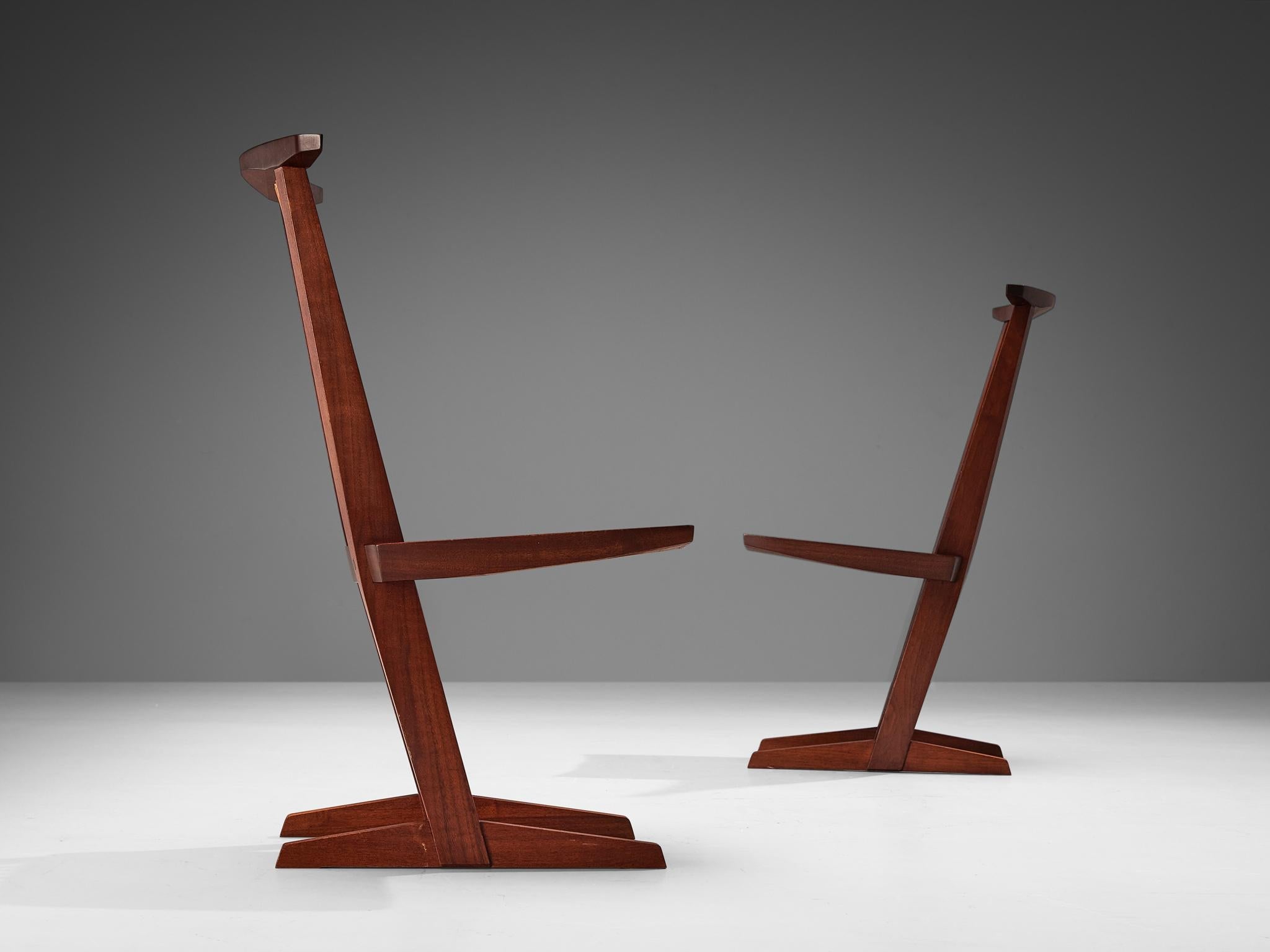 George Nakashima Pair of 'Conoid' Dining Chairs in Walnut