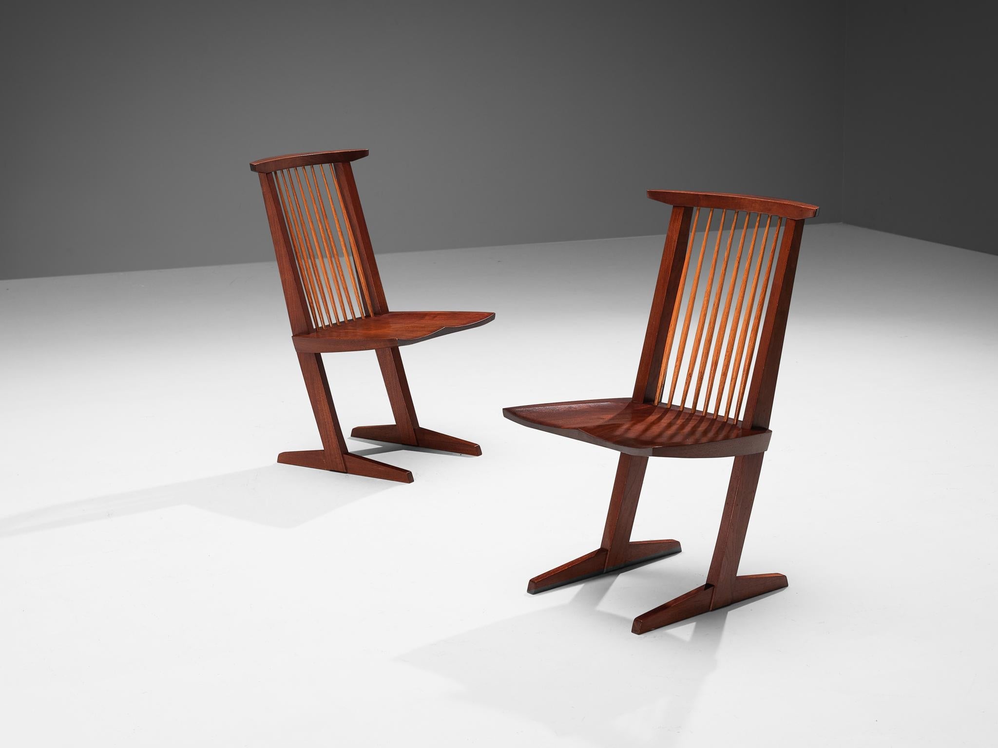 George Nakashima Pair of 'Conoid' Dining Chairs in Walnut