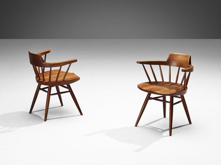 George Nakashima Captain’s Armchairs in Cherry