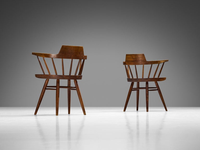 George Nakashima Captain’s Armchairs in Cherry