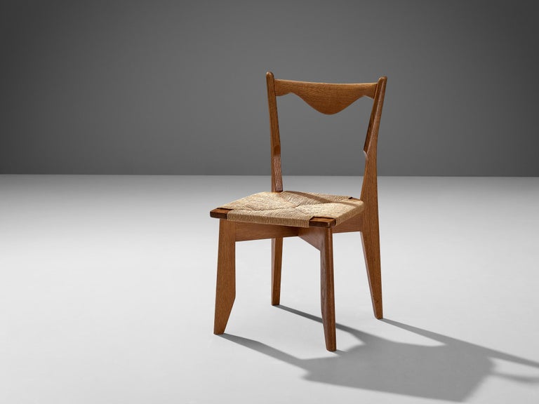 Guillerme & Chambron 'Thibault' Dining Chair in Oak and Papercord