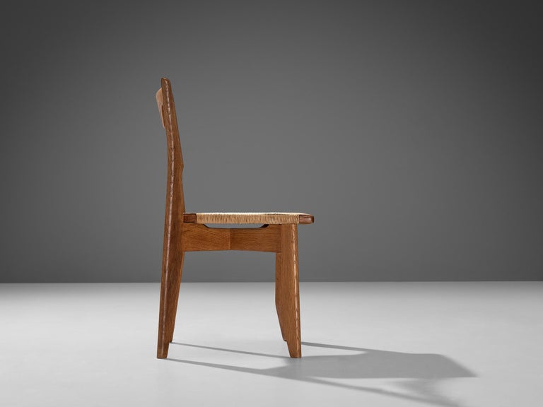 Guillerme & Chambron 'Thibault' Dining Chair in Oak and Papercord