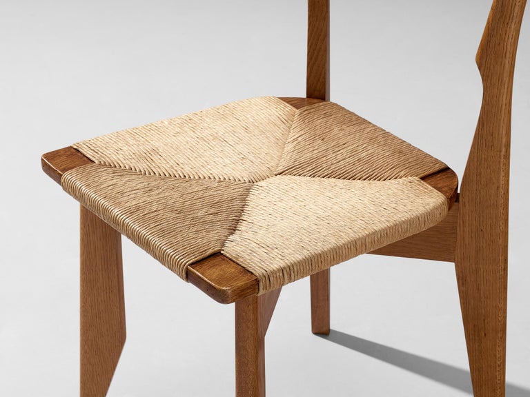 Guillerme & Chambron 'Thibault' Dining Chair in Oak and Papercord