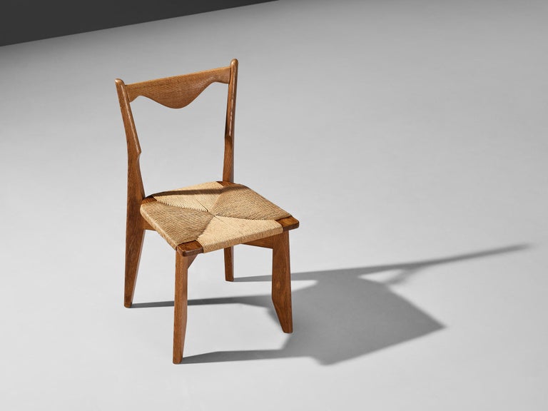 Guillerme & Chambron 'Thibault' Dining Chair in Oak and Papercord