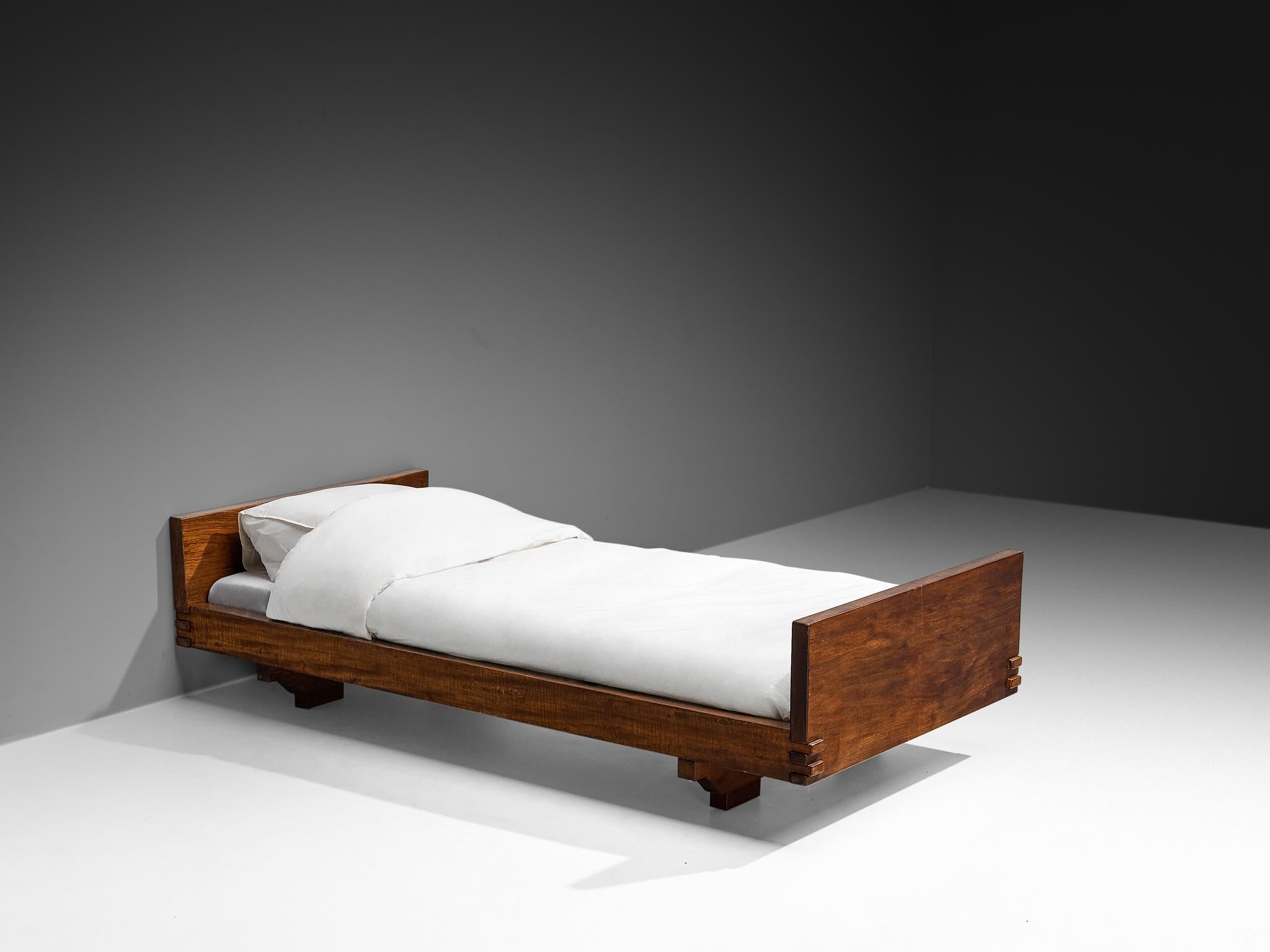 Giuseppe Rivadossi for Officina Rivadossi Single Bed in Walnut