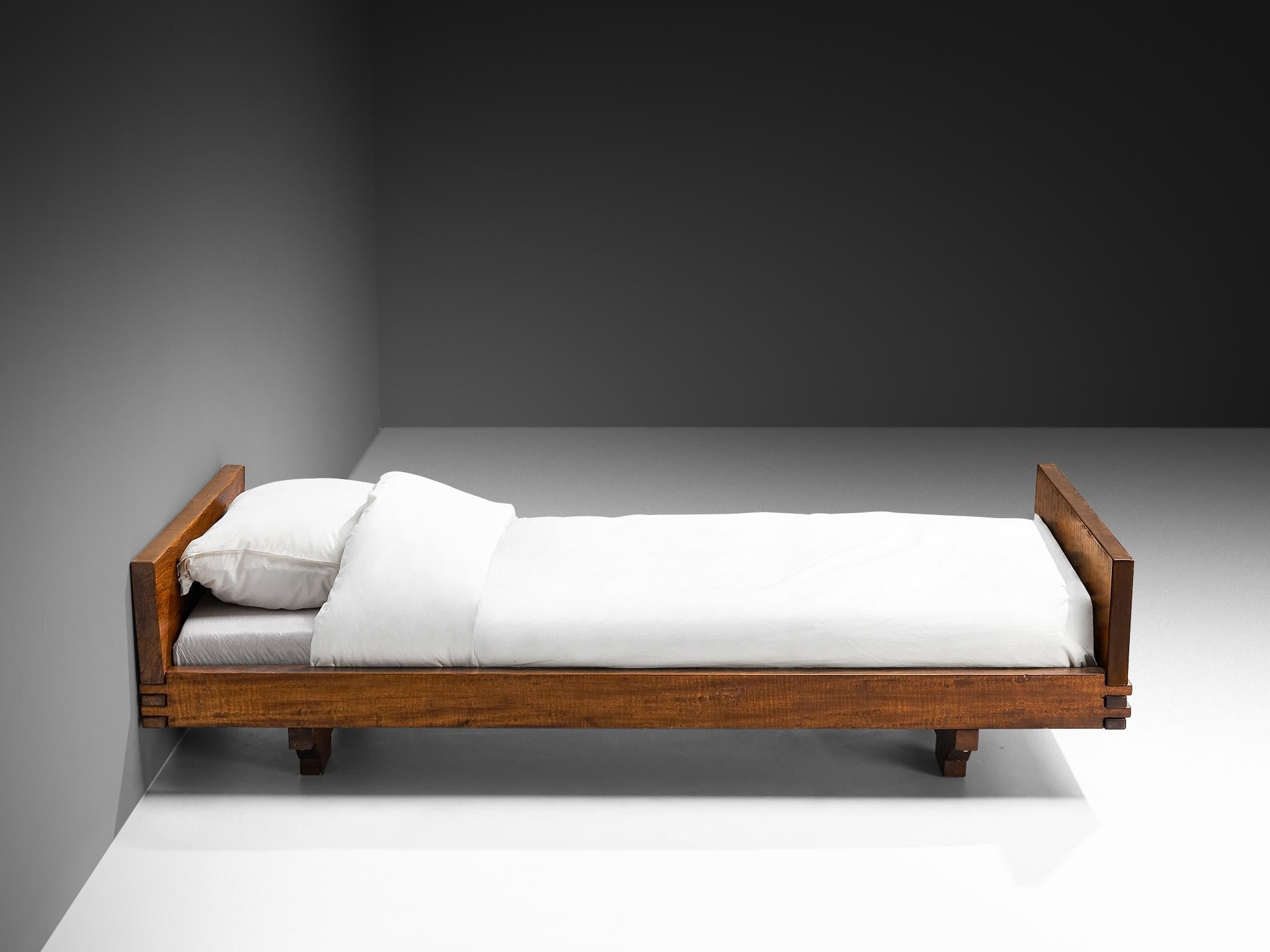 Giuseppe Rivadossi for Officina Rivadossi Single Bed in Walnut