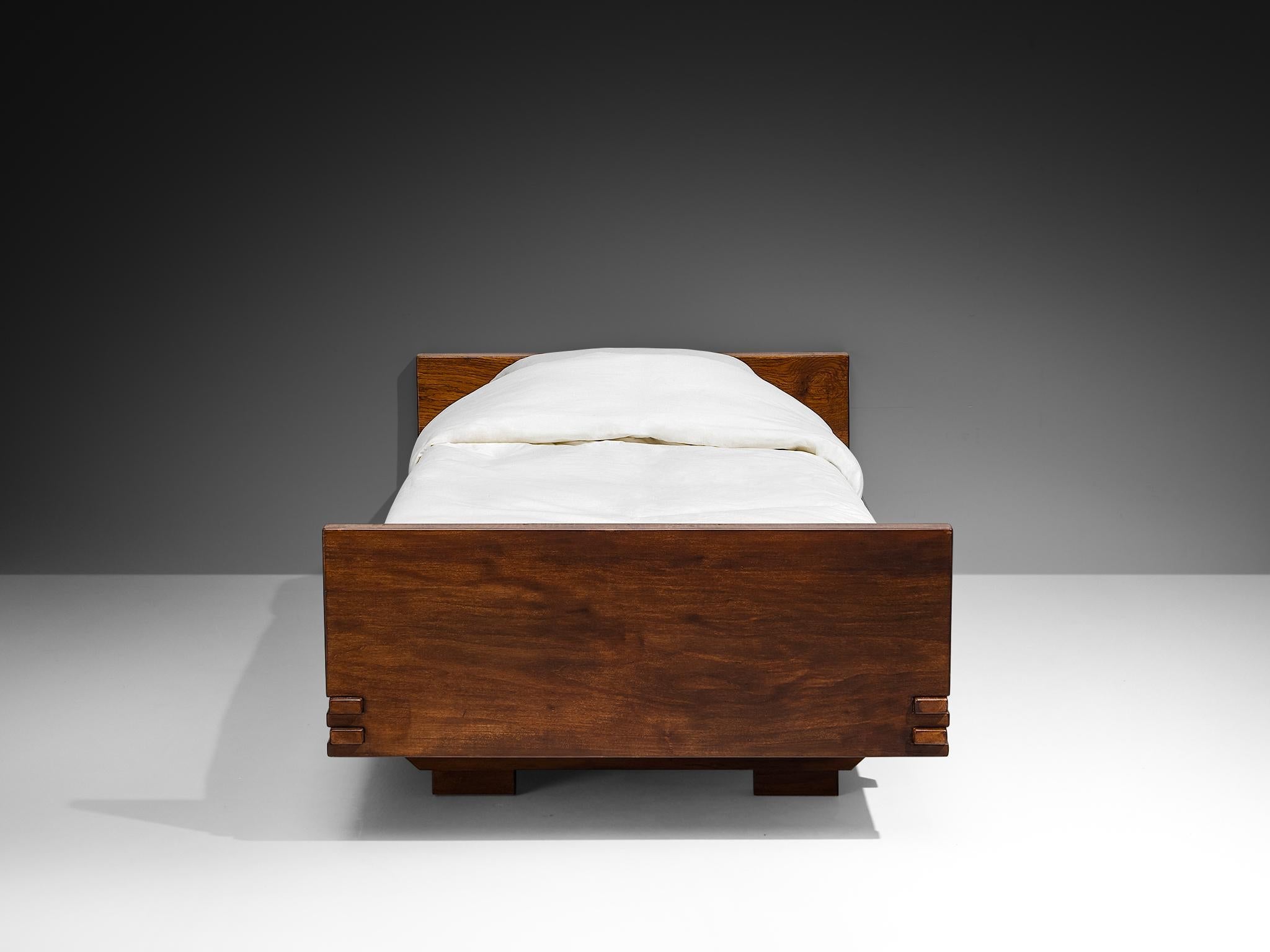 Giuseppe Rivadossi for Officina Rivadossi Single Bed in Walnut