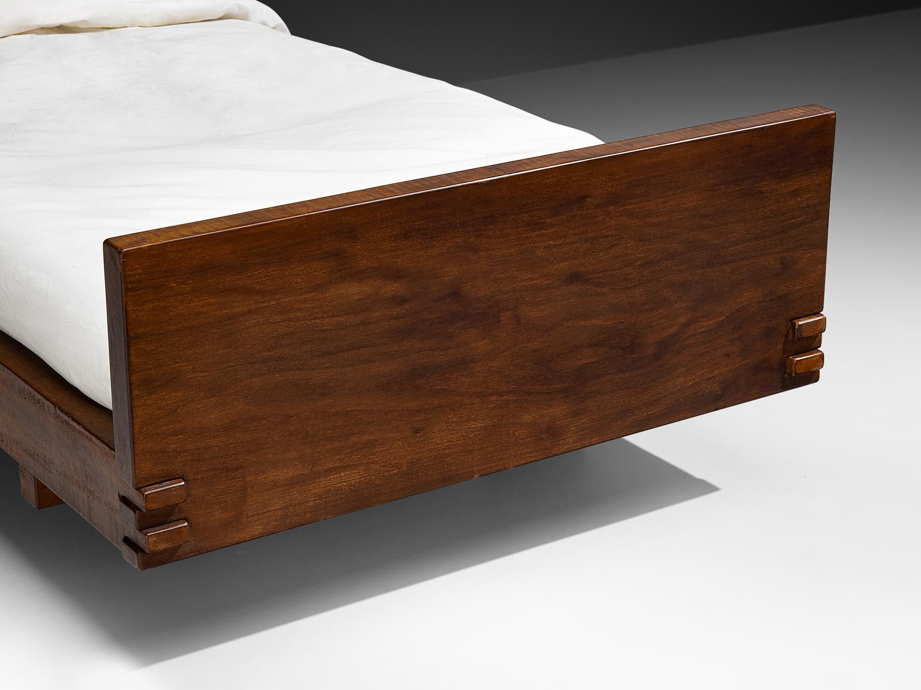 Giuseppe Rivadossi for Officina Rivadossi Single Bed in Walnut