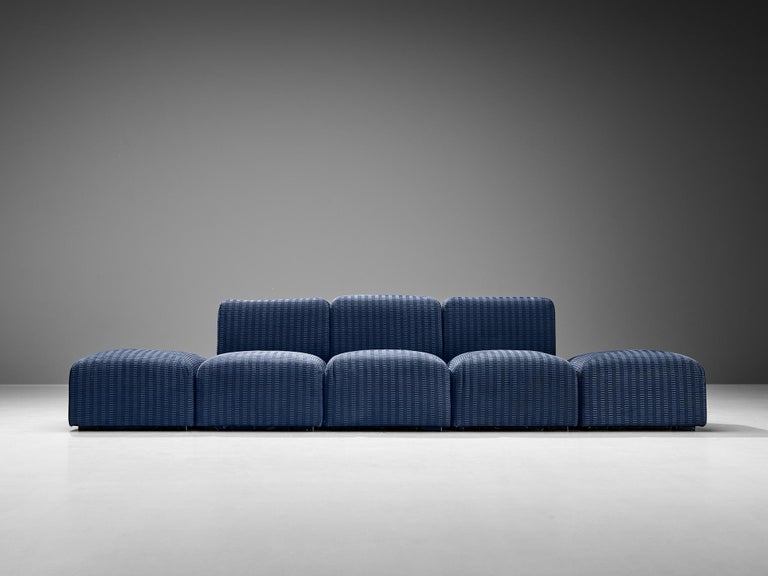 Giancarlo Piretti for Anonima Castelli 'Sistema 61' Sectional Sofa in Blue