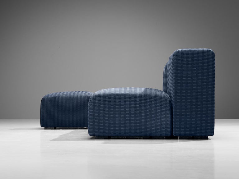 Giancarlo Piretti for Anonima Castelli 'Sistema 61' Sectional Sofa in Blue