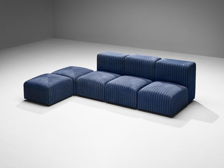 Giancarlo Piretti for Anonima Castelli 'Sistema 61' Sectional Sofa in Blue