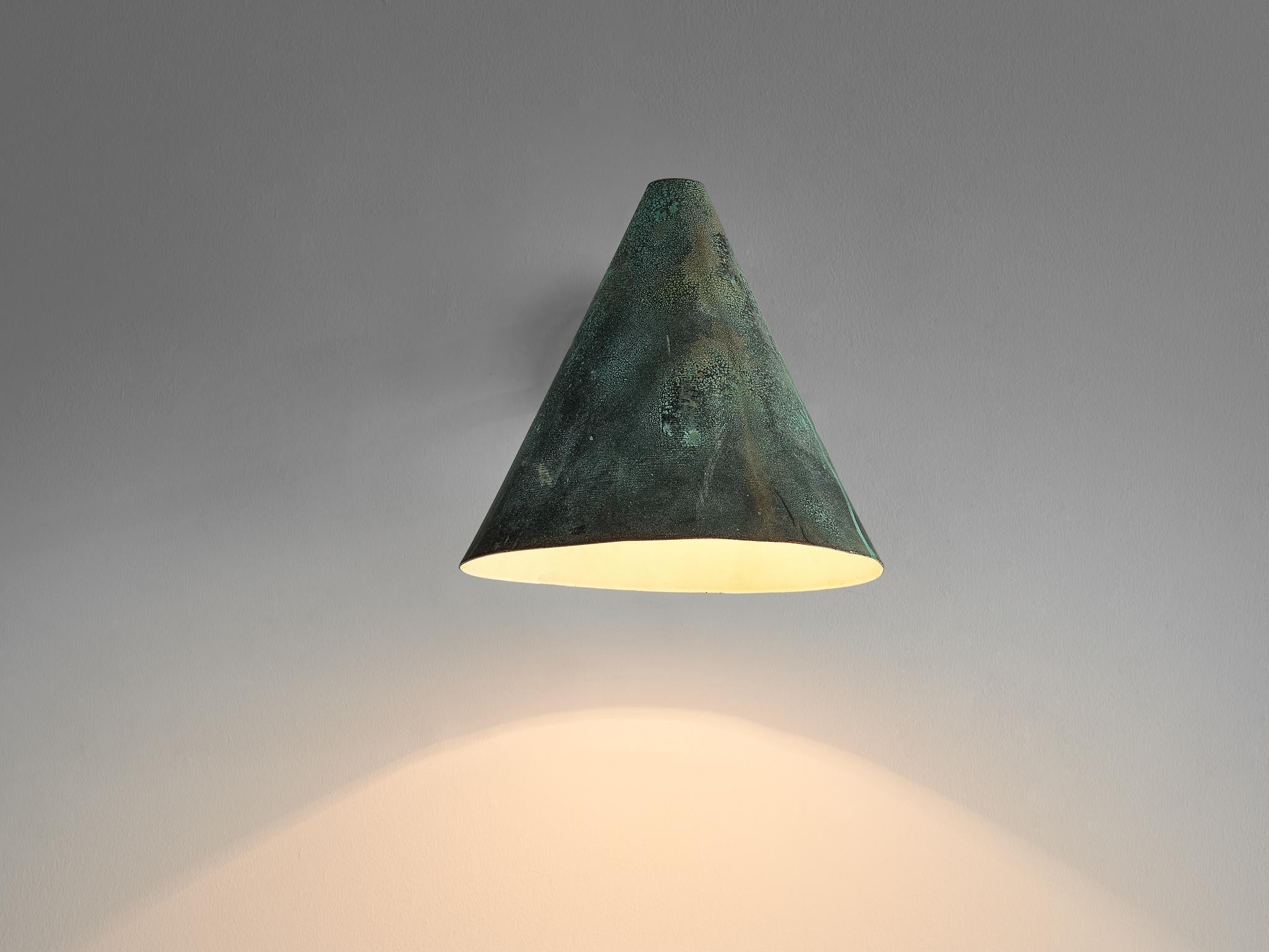 Hans-Agne Jakobsson 'Tratten' Wall Light in Patinated Copper